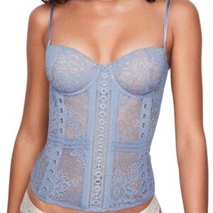 Victoria's Secret Light Blue Lace Corset Bustier